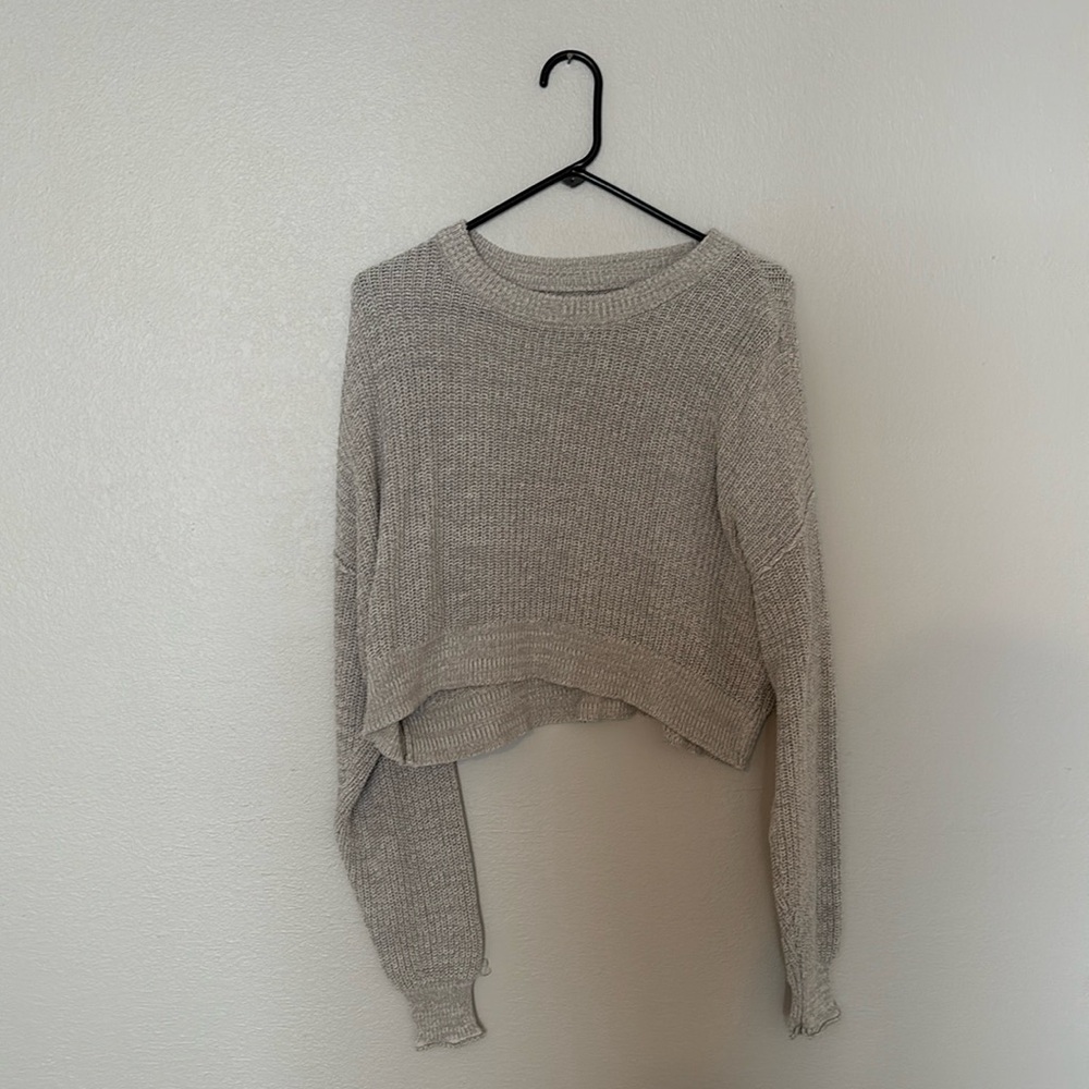 Aeropostale Grey Cropped Sweater